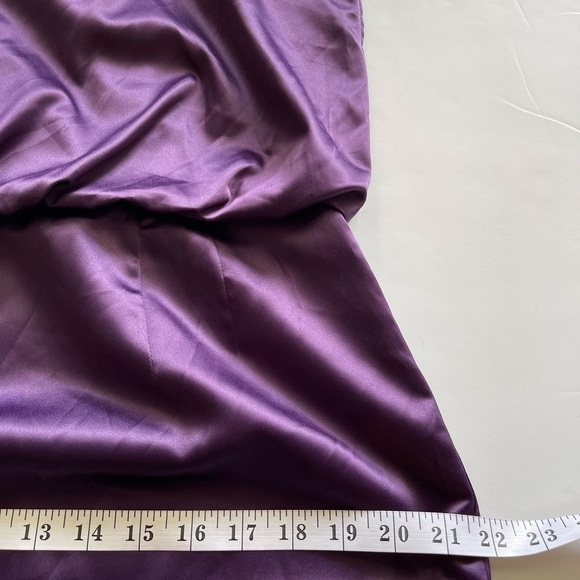 NWT! ($130) Jessica Simpson One Shoulder Purple Satin Dress Formal Prom Dress 14 - Picture 11 of 12